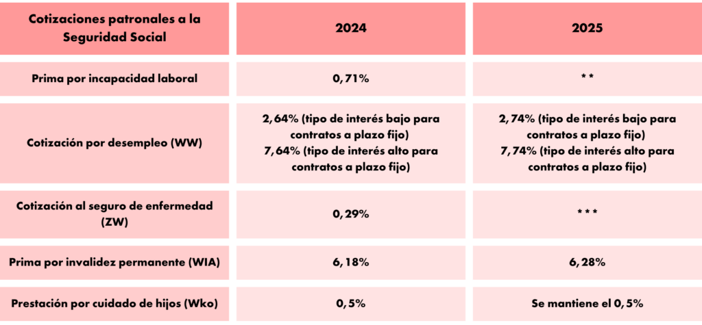 Nóminas y la seguridad social en los países bajos para 2025